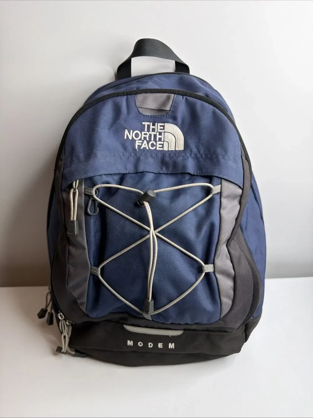 The North Face Modem Backpack Laptop School Travel Gray/Green Adjustable Straps
